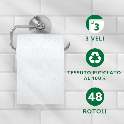 by Amazon Carta Igienica, 3 Veli 100 % Riciclata, Morbida e Resistente, 48 Rotoli (6 Confezioni da 8), 200 Fogli per Rotolo, Certificata FSC - Dettaglio recensione 4