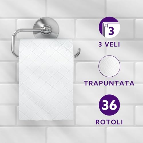 by Amazon Carta Igienica, 3 Veli Trapuntata, Morbida e Setosa, 9 unità (Confezione da 1), 200 Fogli per Rotolo, Certificata FSC - Prova pratica