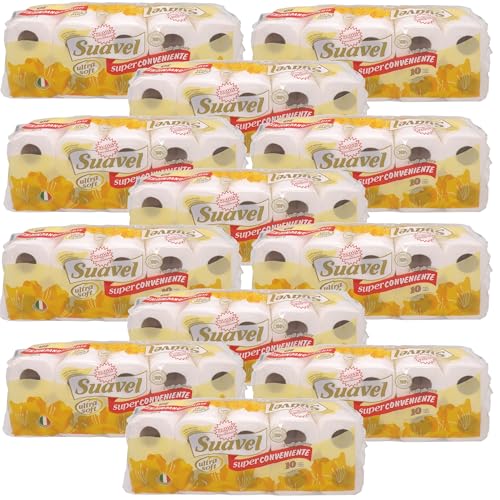Carta Igienica 2 veli 120 rotoli (12 pacchi da 10 rotoli) Non profumata goffrata Ultra Soft Super Conveniente trapuntata multidisegno - Design e materiali