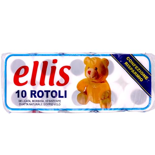 Carta Igienica 2 Veli 120 Rotoli Ellis (12 Pacchi da 10 Rotoli) - Pura Cellulosa Bianca, Morbida e Resistente, Trapuntata, Goffrata, Non Profumata, per Pelle Sensibile, Confezione Risparmio - Prova pratica