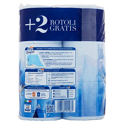 Foxy Bouquet Rotoli Carta Igienica, Colori Assortiti, 6 Pezzi - Funzionalità e accessori
