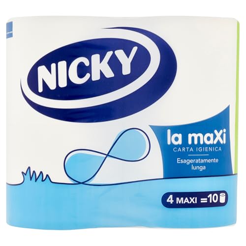 NICKY CARTA IGIENICA LA MAXI 4 ROTOLI 2 VELI 500 STRAPPI - Design e materiali