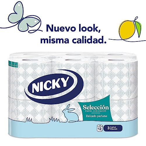 Nicky Selezione carta igienica, confezione da 96 rotoli, 150 fogli a 3 strati, con aroma di talco, carta extra morbida dermatologicamente testata, imballaggio riciclabile, cellulosa pura al 100%, - Prova pratica