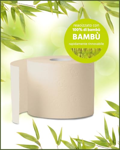 œcolife Carta igienica in bambù, 3 strati, 56 x 150 fogli per rotolo, super morbida, vegana, carta igienica sostenibile, confezione da 60% PCR (56 rotoli) - Dettaglio recensione 4